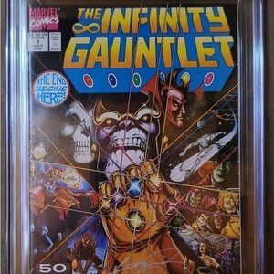 Marvel Infinity Gauntlet Comic with Orange Certificate